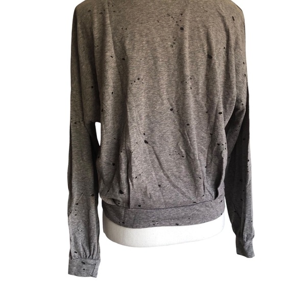 Michael Lauren Top Pullover Long Sleeve Distressed Holes Vintage Inspired Gray - Picture 3 of 10